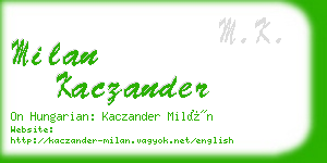 milan kaczander business card